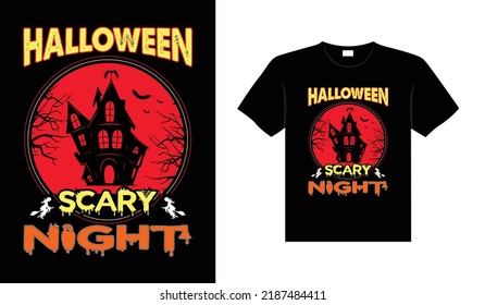 Halloween horror vintage t-shirt design, scary print template vector graphics, high-quality typography illustration shirt design