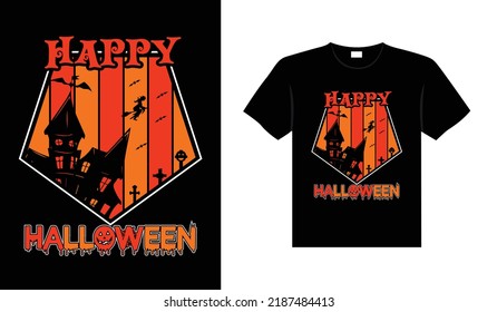 Halloween horror vintage t-shirt design, scary print template vector graphics, high-quality typography illustration shirt design