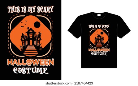 Halloween horror vintage t-shirt design, scary print template vector graphics, high-quality typography illustration shirt design