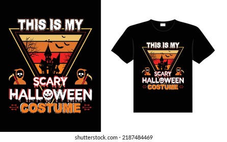 Halloween horror vintage t-shirt design, scary print template vector graphics, high-quality typography illustration shirt design