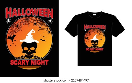 Halloween horror vintage t-shirt design, scary print template vector graphics, high-quality typography illustration shirt design