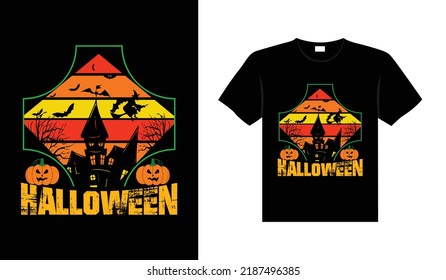 Halloween horror vintage t-shirt design, scary print template vector graphics, high-quality typography illustration shirt design