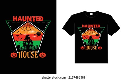 Halloween horror vintage t-shirt design, scary print template vector graphics, high-quality typography illustration shirt design