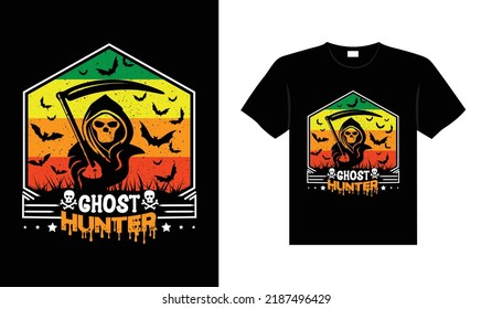 Halloween horror vintage t-shirt design, scary print template vector graphics, high-quality typography illustration shirt design