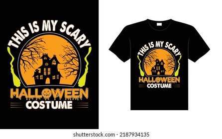 Halloween horror vintage t-shirt design, scary print template vector graphics, high-quality typography illustration shirt design