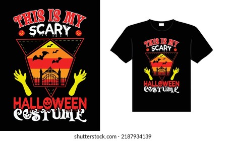 Halloween horror vintage t-shirt design, scary print template vector graphics, high-quality typography illustration shirt design