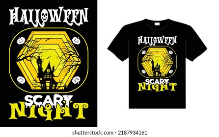 Halloween horror vintage t-shirt design, scary print template vector graphics, high-quality typography illustration shirt design