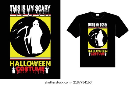 Halloween horror vintage t-shirt design, scary print template vector graphics, high-quality typography illustration shirt design