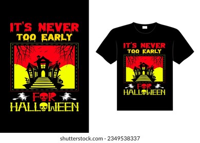 Halloween horror vintage t-shirt design and Scary lettering print template vector typography graphics art