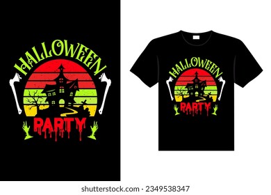 Halloween horror vintage t-shirt design and Scary lettering print template vector typography graphics art