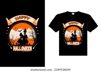 Halloween horror vintage t-shirt design and Scary lettering print template vector typography graphics art