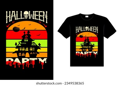 Halloween horror vintage t-shirt design and Scary lettering print template vector typography graphics art