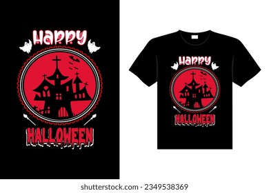 Halloween horror vintage t-shirt design and Scary lettering print template vector typography graphics art