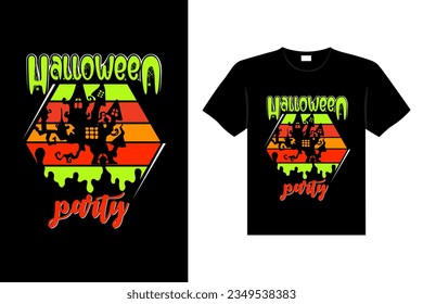 Halloween horror vintage t-shirt design and Scary lettering print template vector typography graphics art