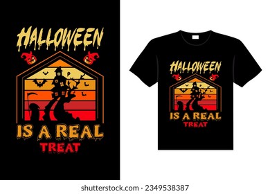 Halloween horror vintage t-shirt design and Scary lettering print template vector typography graphics art