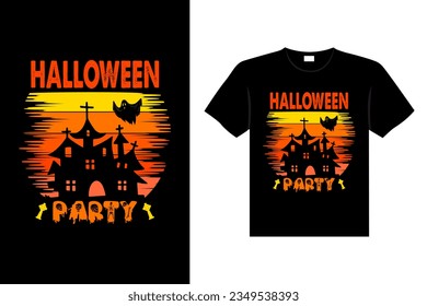 Halloween horror vintage t-shirt design and Scary lettering print template vector typography graphics art