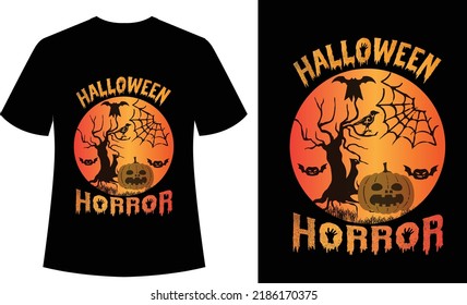 Halloween Horror Vintage Typography Tshirt Design, print ready tshirt, spooky, vector