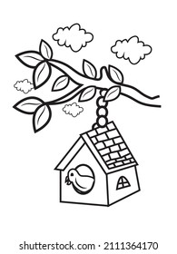 HALLOWEEN HOUSE COLORING PAGE,HALLOWEEN DESIGN,