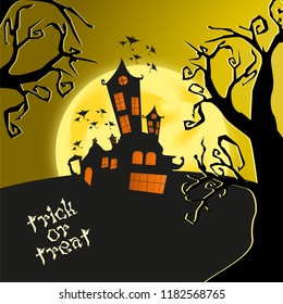 Halloween house in a dark night