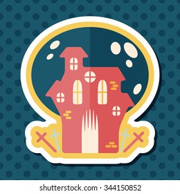 Halloween house flat icon with long shadow,eps10