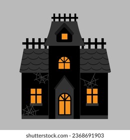 Halloween house flat style vector illustration