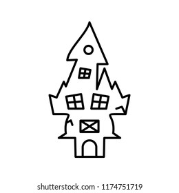 Halloween house icon, illustration isolated vector sign symbol