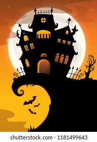 Halloween house silhouette theme 2 - eps10 vector illustration.