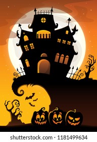 Halloween House Silhouette Theme 3 Eps10 Stock Vector (Royalty Free ...