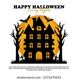 Halloween House Vector Collection Template