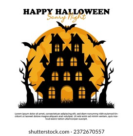 Halloween House Vector Collection Template