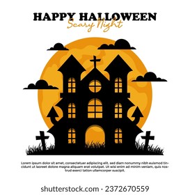 Halloween House Vector Collection Template