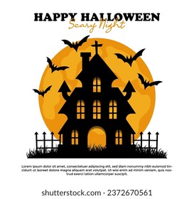 Halloween House Vector Collection Template