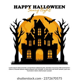 Halloween House Vector Collection Template