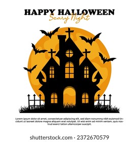 Halloween House Vector Collection Template