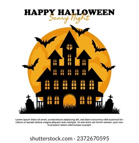 Plantilla de colección de vectores de casa de Halloween
