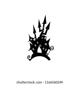 Halloween house vector icon