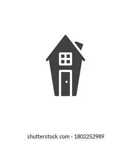 Halloween house vector icon. filled flat sign for mobile concept and web design. Haunted house glyph icon. Symbol, logo illustration. Vector graphics
