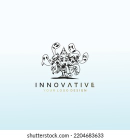 Halloween-Haus-Vektorlogo-Design