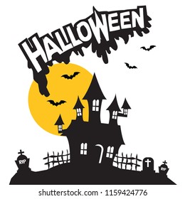 Halloween house vector for t shirts, postcards,party themes,banners