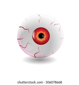 Halloween Human Eye, Eyeball with Veins Icon Symbol Design. Vector illustration isolated on white background