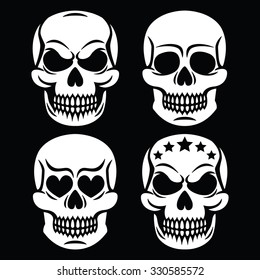Halloween human skull white design - death, Day of the Dead