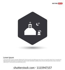 Halloween Hunted House Icon Hexa White Background icon template - Free vector icon