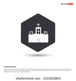 Halloween Hunted House Icon Hexa White Background icon template - Free vector icon