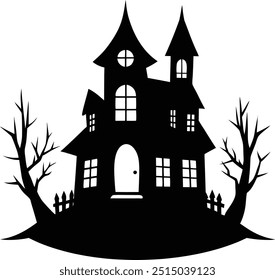 Halloween Hunted House Vector Art