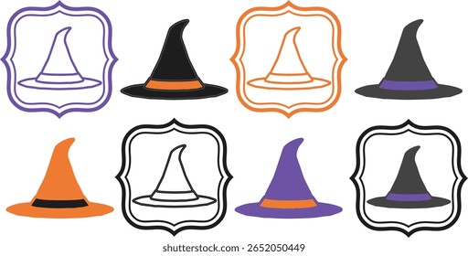 Halloween hut isolated on white background-1-1-set