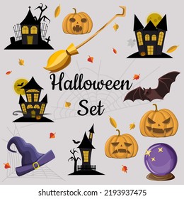 Fondo del icono de Halloween con marco redondo. Plantilla para empaquetado, postales, carteles, menús. Ilustración vectorial.