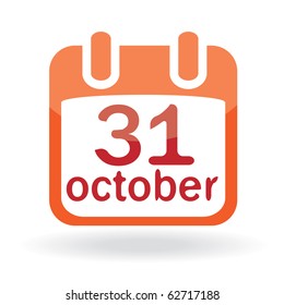 Halloween icon with calendar. Vector illustration
