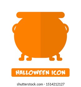 Halloween icon, cauldron icon, witch cauldron, pot vector