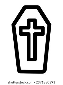 halloween icon coffin illustration isolated