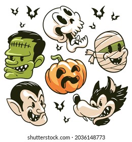 halloween icon, collection of halloween icon set